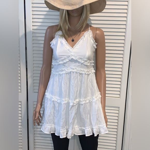 Miami Francesca mini white ruffle dress Size Small - Picture 8 of 8